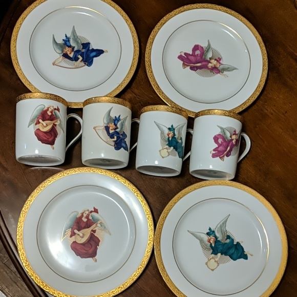 NIKKO Angel Mugs & Dessert Plates - Picture 1 of 2